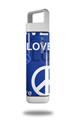 Skin Decal Wrap for Clean Bottle Square Titan Plastic 25oz Love and Peace Blue (BOTTLE NOT INCLUDED)