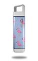 Skin Decal Wrap for Clean Bottle Square Titan Plastic 25oz Flamingos on Blue (BOTTLE NOT INCLUDED)