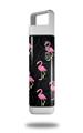 Skin Decal Wrap for Clean Bottle Square Titan Plastic 25oz Flamingos on Black (BOTTLE NOT INCLUDED)