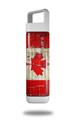 Skin Decal Wrap for Clean Bottle Square Titan Plastic 25oz Painted Faded and Cracked Canadian Canada Flag (BOTTLE NOT INCLUDED)