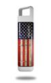 Skin Decal Wrap for Clean Bottle Square Titan Plastic 25oz Painted Faded and Cracked USA American Flag (BOTTLE NOT INCLUDED)