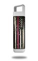 Skin Decal Wrap for Clean Bottle Square Titan Plastic 25oz Painted Faded and Cracked Pink Line USA American Flag (BOTTLE NOT INCLUDED)