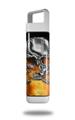 Skin Decal Wrap for Clean Bottle Square Titan Plastic 25oz Chrome Skull on Fire (BOTTLE NOT INCLUDED)