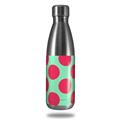 Skin Decal Wrap for RTIC Water Bottle 17oz Kearas Polka Dots Pink And Blue (BOTTLE NOT INCLUDED)