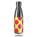 Skin Decal Wrap for RTIC Water Bottle 17oz Kearas Polka Dots Pink And Yellow (BOTTLE NOT INCLUDED)