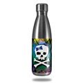 Skin Decal Wrap for RTIC Water Bottle 17oz Rainbow Plaid Skull (BOTTLE NOT INCLUDED)