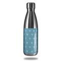 Skin Decal Wrap for RTIC Water Bottle 17oz Hearts Blue On White (BOTTLE NOT INCLUDED)