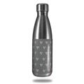 Skin Decal Wrap for RTIC Water Bottle 17oz Hearts Gray On White (BOTTLE NOT INCLUDED)