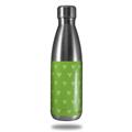 Skin Decal Wrap for RTIC Water Bottle 17oz Hearts Green On White (BOTTLE NOT INCLUDED)