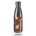 Skin Decal Wrap for RTIC Water Bottle 17oz Lemon Leaves Burgandy (BOTTLE NOT INCLUDED)