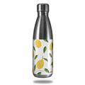 Skin Decal Wrap for RTIC Water Bottle 17oz Lemon Leaves White (BOTTLE NOT INCLUDED)