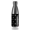 Skin Decal Wrap for RTIC Water Bottle 17oz Nautical Anchors Away 02 Black (BOTTLE NOT INCLUDED)