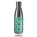 Skin Decal Wrap for RTIC Water Bottle 17oz Nautical Anchors Away 02 Seafoam Green (BOTTLE NOT INCLUDED)
