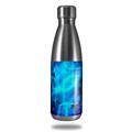 Skin Decal Wrap for RTIC Water Bottle 17oz Cubic Shards Blue (BOTTLE NOT INCLUDED)