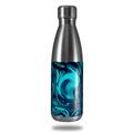 Skin Decal Wrap compatible with RTIC Water Bottle 17oz Liquid Metal Chrome Neon Blue (BOTTLE NOT INCLUDED)