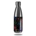 Skin Decal Wrap for RTIC Water Bottle 17oz Kearas Flowers on Black (BOTTLE NOT INCLUDED)