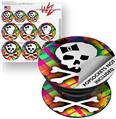 Decal Style Vinyl Skin Wrap 3 Pack for PopSockets Rainbow Plaid Skull (POPSOCKET NOT INCLUDED)