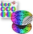 Decal Style Vinyl Skin Wrap 3 Pack for PopSockets Rainbow Skull Collection (POPSOCKET NOT INCLUDED)