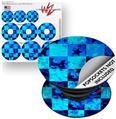 Decal Style Vinyl Skin Wrap 3 Pack for PopSockets Blue Star Checkers (POPSOCKET NOT INCLUDED)
