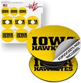Decal Style Vinyl Skin Wrap 3 Pack for PopSockets Iowa Hawkeyes 01 Black on Gold (POPSOCKET NOT INCLUDED)