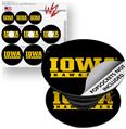 Decal Style Vinyl Skin Wrap 3 Pack for PopSockets Iowa Hawkeyes 03 Black on Gold (POPSOCKET NOT INCLUDED)