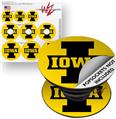 Decal Style Vinyl Skin Wrap 3 Pack for PopSockets Iowa Hawkeyes 04 Black on Gold (POPSOCKET NOT INCLUDED)