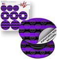 Decal Style Vinyl Skin Wrap 3 Pack for PopSockets Skull Stripes Purple (POPSOCKET NOT INCLUDED)