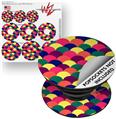 Decal Style Vinyl Skin Wrap 3 Pack for PopSockets Brushed Cirlces Multi Dark (POPSOCKET NOT INCLUDED)