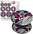 Decal Style Vinyl Skin Wrap 3 Pack for PopSockets Skull Butterfly (POPSOCKET NOT INCLUDED)