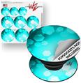 Decal Style Vinyl Skin Wrap 3 Pack for PopSockets Bokeh Hex Neon Teal (POPSOCKET NOT INCLUDED)