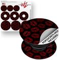 Decal Style Vinyl Skin Wrap 3 Pack for PopSockets Red And Black Lips (POPSOCKET NOT INCLUDED)