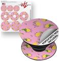 Decal Style Vinyl Skin Wrap 3 Pack for PopSockets Lemon Pink (POPSOCKET NOT INCLUDED)