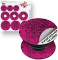 Decal Style Vinyl Skin Wrap 3 Pack for PopSockets Folder Doodles Fuchsia (POPSOCKET NOT INCLUDED)