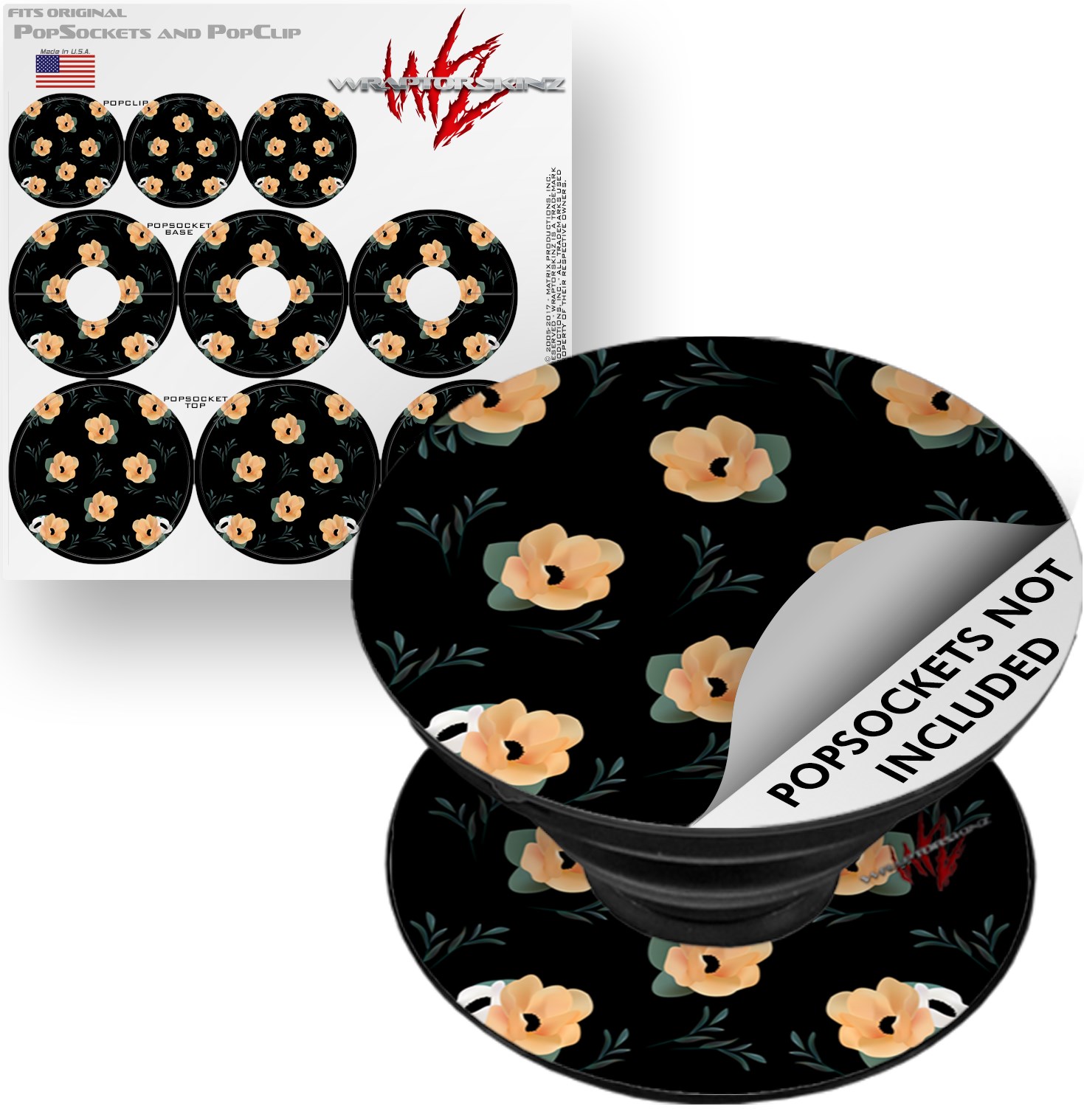 PopSockets Poppy Orange Black | uSkins