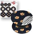 Decal Style Vinyl Skin Wrap 3 Pack for PopSockets Poppy Orange Navy (POPSOCKET NOT INCLUDED)