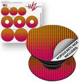 Decal Style Vinyl Skin Wrap 3 Pack for PopSockets Faded Dots Hot Pink Orange (POPSOCKET NOT INCLUDED)
