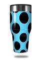 Skin Decal Wrap for Walmart Ozark Trail Tumblers 40oz Kearas Polka Dots Black And Blue (TUMBLER NOT INCLUDED) by WraptorSkinz