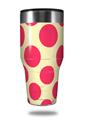 Skin Decal Wrap for Walmart Ozark Trail Tumblers 40oz Kearas Polka Dots Pink On Cream (TUMBLER NOT INCLUDED) by WraptorSkinz