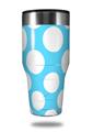 Skin Decal Wrap for Walmart Ozark Trail Tumblers 40oz Kearas Polka Dots White And Blue (TUMBLER NOT INCLUDED) by WraptorSkinz