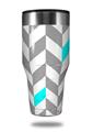 Skin Decal Wrap for Walmart Ozark Trail Tumblers 40oz Chevrons Gray And Aqua (TUMBLER NOT INCLUDED) by WraptorSkinz