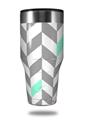 Skin Decal Wrap for Walmart Ozark Trail Tumblers 40oz Chevrons Gray And Seafoam (TUMBLER NOT INCLUDED) by WraptorSkinz