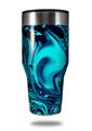 Skin Decal Wrap for Walmart Ozark Trail Tumblers 40oz - Liquid Metal Chrome Neon Blue (TUMBLER NOT INCLUDED)