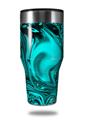 Skin Decal Wrap for Walmart Ozark Trail Tumblers 40oz - Liquid Metal Chrome Neon Teal (TUMBLER NOT INCLUDED)