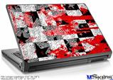 Laptop Skin (Large) - Checker Skull Splatter Red