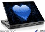 Laptop Skin (Large) - Glass Heart Grunge Blue