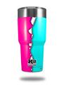 Skin Decal Wrap for K2 Element Tumbler 30oz - Ripped Colors Hot Pink Neon Teal (TUMBLER NOT INCLUDED) by WraptorSkinz