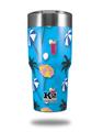 Skin Decal Wrap for K2 Element Tumbler 30oz - Beach Party Umbrellas Blue Medium (TUMBLER NOT INCLUDED) by WraptorSkinz