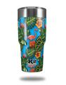 Skin Decal Wrap for K2 Element Tumbler 30oz - Famingos and Flowers Blue Medium (TUMBLER NOT INCLUDED) by WraptorSkinz