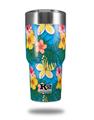 Skin Decal Wrap for K2 Element Tumbler 30oz - Beach Flowers 02 Blue Medium (TUMBLER NOT INCLUDED) by WraptorSkinz