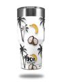 Skin Decal Wrap for K2 Element Tumbler 30oz - Coconuts Palm Trees and Bananas White (TUMBLER NOT INCLUDED) by WraptorSkinz